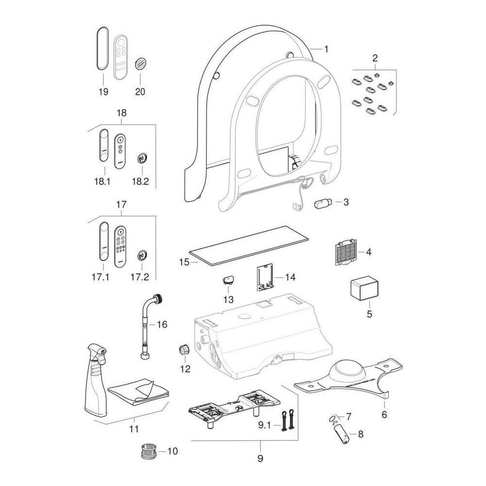 Geberit AquaClean Tuma Comfort WC-Aufsatz, Spezialanfertigung, Alpinweiß... GEBERIT-004300111 4025416199755 (Abb. 10)