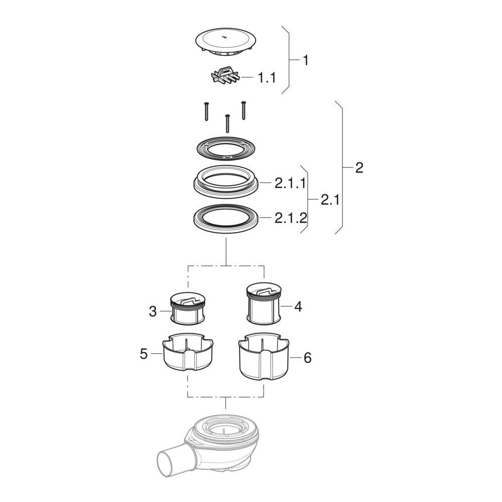 Geberit Duschwannenablauf Sperrwasserhöhe 50mm, Abgang aus PP Außendurchmesser 50mm,... GEBERIT-150553001 4025416633648 (Abb. 8)