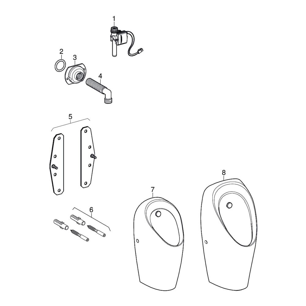 Geberit Renovierungsset für Urinalsteuerung elektronisch, Abdeckplatte 13x13cm, für ... GEBERIT-115911001 4025416695707 (Abb. 4)
