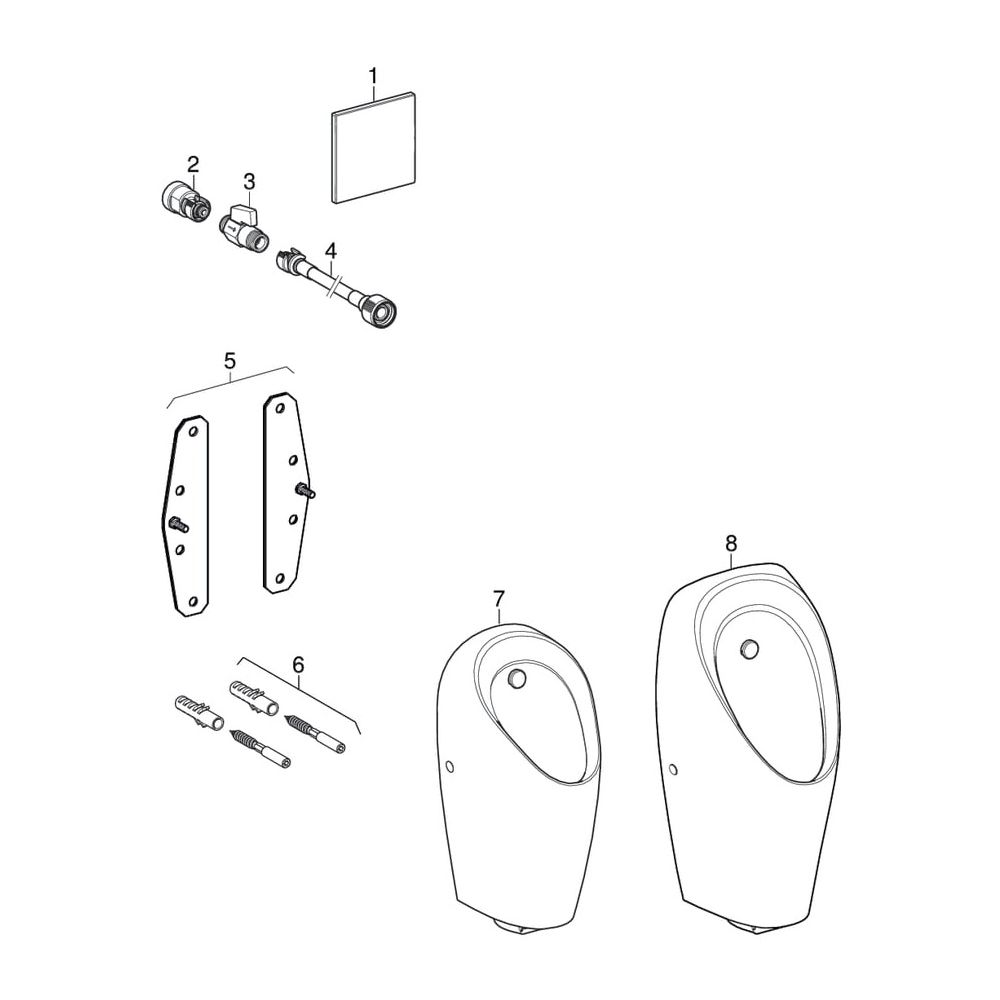 Geberit Renovierungsset für Urinalsteuerung, Abdeckplatte, Drückerplatte 13x13cm, Ro... GEBERIT-115913001 4025416200048 (Abb. 4)