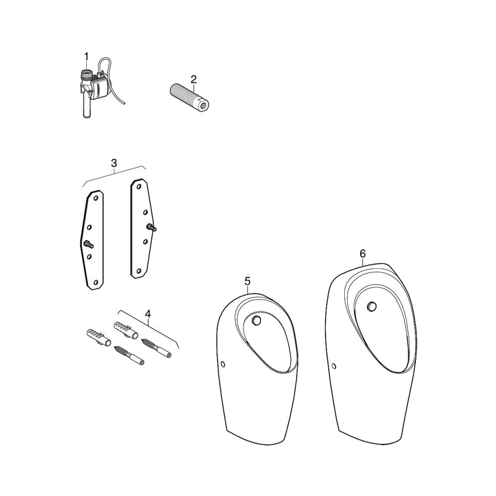 Geberit Renovierungsset für Urinalsteuerung pneumatisch, Drückerplatte 13x13cm, für ... GEBERIT-115916001 4025416695745 (Abb. 4)