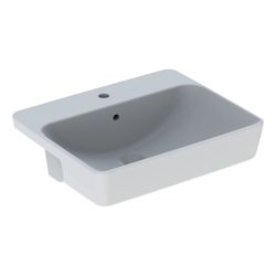 Geberit VariForm Halbeinbauwaschtisch rechteckig Überlauf sichtbar, Weiß/KeraTect... GEBERIT-500681001 4025410643384 (Abb. 1)
