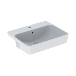 Geberit VariForm Halbeinbauwaschtisch rechteckig Überlauf sichtbar, Weiß/KeraTect... GEBERIT-500681001 4025410643384 (Abb. 1)