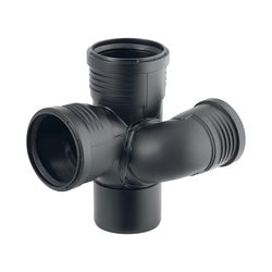 Geberit Silent-PP Schachtbogenabzweig 87,5 Grad links d 110mm, d1 75mm, d2 110mm... GEBERIT-390564141 4025416937562 (Abb. 1)