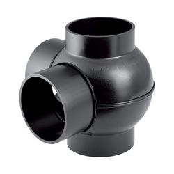 Geberit PE Kugelabzweig 88,5 Grad zweifach, Anschlüsse 90 Grad versetzt d 110mm, d1 ... GEBERIT-367335161 4025416031321 (Abb. 1)