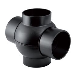Geberit PE Kugelabzweig 88,5 Grad zweifach, Anschlüsse 180 Grad versetzt d 75mm, d1 ... GEBERIT-365275161 4025416027300 (Abb. 1)