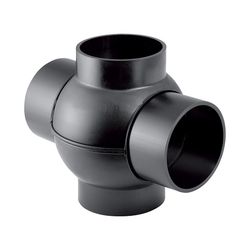 Geberit PE Kugelabzweig 88,5 Grad zweifach, Anschlüsse 180 Grad versetzt d 75mm, d1 ... GEBERIT-365275161 4025416027300 (Abb. 1)