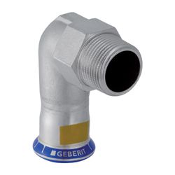 Geberit Mapress Edelstahl Übergangswinkel 90 Grad mit Außengewinde, Gas, d 35mm, R 1 1/4... GEBERIT-34153 4024723341536 (Abb. 1)