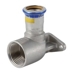 Geberit Mapress Edelstahl Anschlusswinkel 90 Grad abgesetzt, Lochkreis 50mm, Gas d 22mm,... GEBERIT-91097 4024723910978 (Abb. 1)