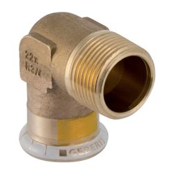 Geberit Mapress Kupfer Übergangswinkel 90 Grad mit Außengewinde Gas CW602N, d 18mm, R 1/... GEBERIT-34729 4024723347293 (Abb. 1)