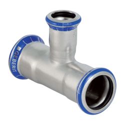 Geberit Mapress Edelstahl T-Stück reduziert LABS-frei, d 88.9mm, d1 22mm, d2 88.9mm... GEBERIT-81236 4024723812364 (Abb. 1)