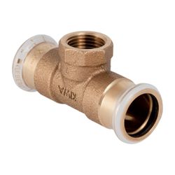 Geberit Mapress Kupfer T-Stück mit Innengewinde, d 22mm, Rp 1/2″, d1 22mm, Rotguss bleif... GEBERIT-61357 4024723613572 (Abb. 1)