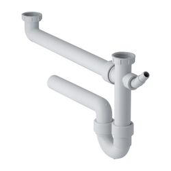 Geberit Siphon Rohrbogengeruchsverschluss für 2 Spülbecken Winkelschlauchtülle extra... GEBERIT-152597111 4025416019107 (Abb. 1)
