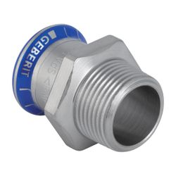 Geberit Mapress Edelstahl Übergang mit Außengewinde d 35mm, R 1 1/2″... GEBERIT-31720 4024723317203 (Abb. 1)
