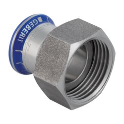 Geberit Mapress Edelstahl Übergang mit Überwurfmutter aus Chrom-Nickel-Stahl d 28mm, di ... GEBERIT-35075 4024723350750 (Abb. 1)