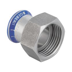 Geberit Mapress Edelstahl Übergang mit Überwurfmutter aus Chrom-Nickel-Stahl d 28mm, di ... GEBERIT-35075 4024723350750 (Abb. 1)