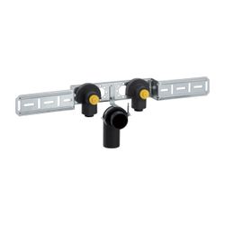 Geberit PushFit Anschlusswinkel 90 Grad vormontiert zweifach Ablaufrohrschelle d 20m... GEBERIT-651288001 4025416957959 (Abb. 1)