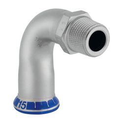 Geberit Mapress Edelstahl Übergangsbogen 90 Grad mit Außengewinde d 15mm, R 3/8″... GEBERIT-30502 4024723305026 (Abb. 1)