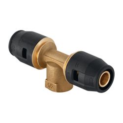 Geberit PushFit T-Stück mit Innengewinde CW617N, d 20mm, Rp 1/2″, d1 20mm... GEBERIT-651361001 4025416109594 (Abb. 1)