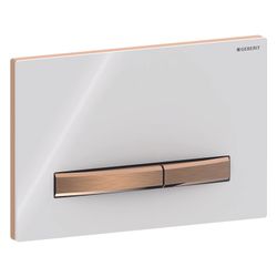 Geberit Drückerplatte Sigma50, 2-Mengen-Spülung, Square, Weiß, Metallfarbe Rotgold, ... GEBERIT-115670112 4025410759399 (Abb. 1)