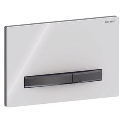 Geberit Drückerplatte Sigma50, 2-Mengen-Spülung, Square, Weiß, Metallfarbe Schwarzch... GEBERIT-115671112 4025410759085 (Abb. 1)