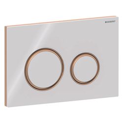 Geberit Drückerplatte Sigma50, 2-Mengen-Spülung, rund, Weiß, Metallfarbe Rotgold, Ea... GEBERIT-115650SI1 4025410759429 (Abb. 1)