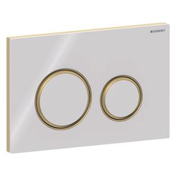 Geberit Drückerplatte Sigma50, 2-Mengen-Spülung, rund, Weiß, Metallfarbe Messing, Ea... GEBERIT-115652SI1 4025410759184 (Abb. 1)