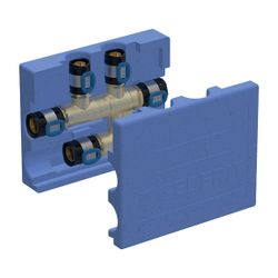 Geberit FlowFit Kreuzungs-T-Stück mit Dämmbox bleifreie Siliziumbronze, d 25mm, d1 2... GEBERIT-619322001 4025416600558 (Abb. 1)