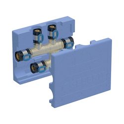 Geberit FlowFit Kreuzungs-T-Stück mit Dämmbox bleifreie Siliziumbronze, d 25mm, d1 2... GEBERIT-619322001 4025416600558 (Abb. 1)