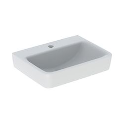 Geberit Renova Plan Handwaschbecken, asymmetrischem Überlauf, 50x16,5x38cm, Hahnloch... GEBERIT-501629008 4025410858351 (Abb. 1)