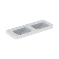 Geberit Renova Plan Doppelwaschtisch, Breite 130cm, Tiefe 48cm, Hahnloch mittig, ohn... GEBERIT-501711001 4025410868305 (Abb. 1)