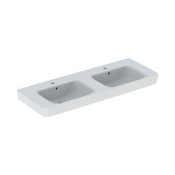 Geberit Renova Plan Doppelwaschtisch, Breite 130cm, Tiefe 48cm, Hahnloch mittig, Übe... GEBERIT-501710008 4025410868299 (Abb. 1)