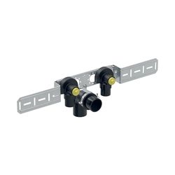 Geberit FlowFit Anschlusswinkel 90 Grad vormontiert, zweifach, abgesetzt, Ablaufrohr... GEBERIT-619681001 4025416602637 (Abb. 1)