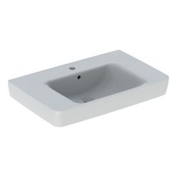 Geberit Renova Plan Aufsatzwaschtisch, Ablagefläche beidseitig, B 75cm T 48cm Hahnlo... GEBERIT-501726001 4025410868657 (Abb. 1)