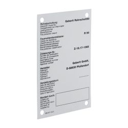 Geberit Hinweisschild für Brandschutzmanschette RS90... GEBERIT-240289001 4025416852377 (Abb. 1)