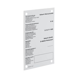 Geberit Hinweisschild für Brandschutzmanschette RS90... GEBERIT-240289001 4025416852377 (Abb. 1)