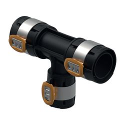 Geberit FlowFit T-Stück reduziert, d 75mm, d1 50mm, d2 75mm, PPSU... GEBERIT-620137001 4025416604815 (Abb. 1)