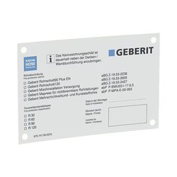 Geberit Kennzeichnungsschild für Rohrabschottungen... GEBERIT-348309001 4025410645944 (Abb. 1)