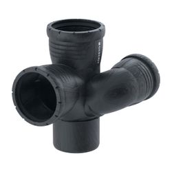 Geberit Silent-Pro Schachtbogenabzweig 87,5 Grad links d 110mm, d1 75mm, d2 90mm... GEBERIT-393554141 4025416456261 (Abb. 1)