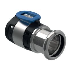 Geberit FlowFit Übergang auf Mapress, mit Pressmuffe, d 16mm, d1 15mm, Edelstahl 1.4... GEBERIT-620332001 4025410629999 (Abb. 1)