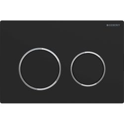 Geberit Omega 20 Drückerplatte, 2-Mengen-Spülung Round, Mattschwarz lackiert easy-to... GEBERIT-115085141 4025410693358 (Abb. 1)