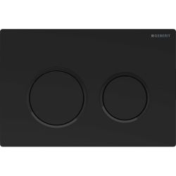 Geberit Omega 20 Drückerplatte, 2-Mengen-Spülung Round, Schwarz/Mattschwarz lackiert... GEBERIT-115085161 4025410693518 (Abb. 1)