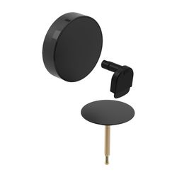 Geberit Split Fertigbauset für Badewannenablauf mit Drehbetätigung, Zulauf, Mattschw... GEBERIT-150481141 4025410610089 (Abb. 1)