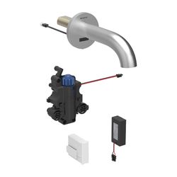 Geberit Piave Waschtischarmatur Wandmontage Batteriebetrieb mit Thermostatmischer Lä... GEBERIT-116268SN1 4025410065193 (Abb. 1)