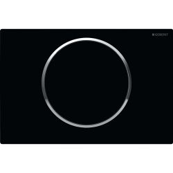 Geberit Sigma 10 Drückerplatte, für Spül-Stopp-Spülung Schwarz, Hochglanz verchromt... GEBERIT-115758KM5 4025416198000 (Abb. 1)