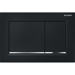 Geberit Omega 20 (ex Omega 30) Drückerplatte, 2-Mengen-Spülung Schwarz, Hochglanz ve... GEBERIT-115080KM1 4025416301141 (Abb. 1)