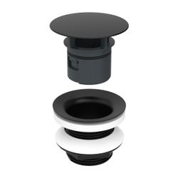 Geberit Ablaufventil mit freiem Auslauf 1 1/4, Länge 8cm, Mattschwarz... GEBERIT-152080141 4025410054210 (Abb. 1)