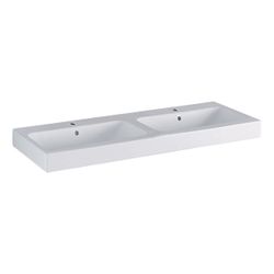 Geberit iCon Doppelwaschtisch, Breite 120cm, Tiefe 48,5cm, Hahnloch mittig, Überlauf... GEBERIT-124120000 4022009304398 (Abb. 1)