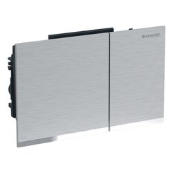 Geberit Omega 60 Drückerplatte, 2-Mengen-Spülung verchromt, gebürstet, easy-to-clean... GEBERIT-243118GH1 4025416363842 (Abb. 1)