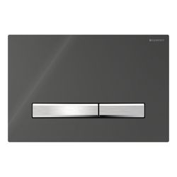 Geberit Sigma 50 Drückerplatte, 2-Mengen-Spülung, Square, Rauchglas verspiegelt, Met... GEBERIT-115788SD2 4025416454304 (Abb. 1)